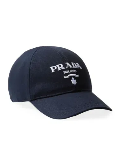 Prada Drill Baseball Cap In Blue