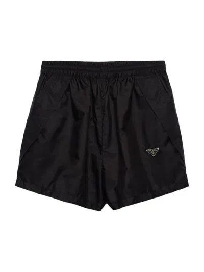 Prada Light Re-nylon Shorts In Black