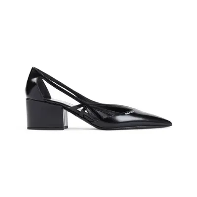 Prada Elegant Leather Pumps With 5cm Heel In Black