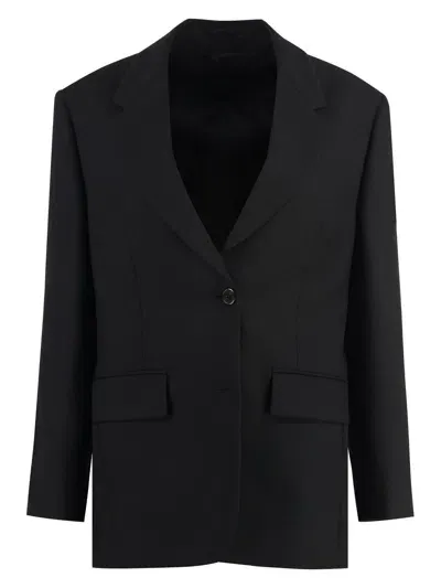 Prada Single-breasted Blazer In Black