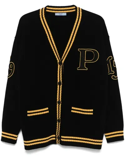 Prada Wool And Cashmere Cardigan In F0002 Black