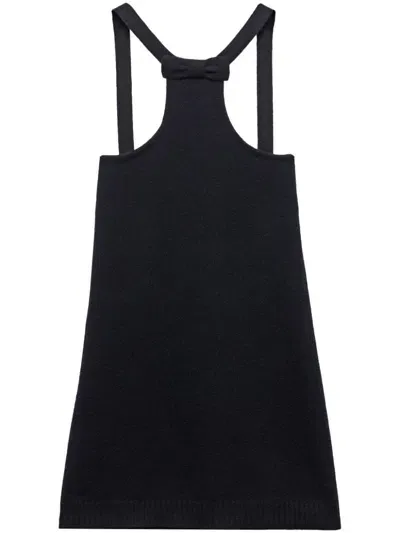 Prada Wool Mini Dress In Black