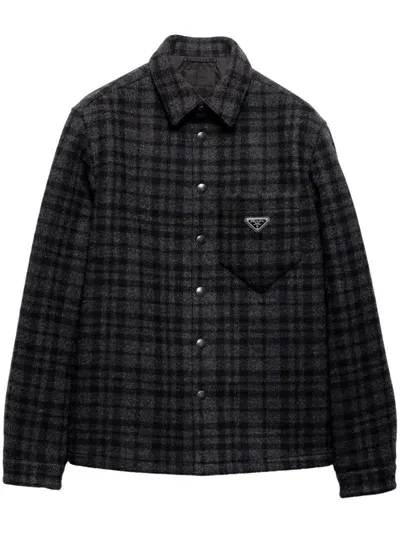 Prada Wool Shirt In F0308 Antracite