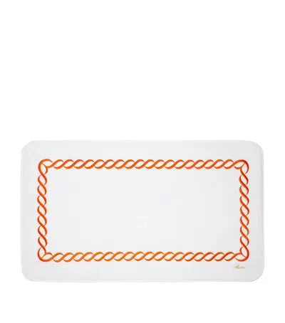 Pratesi Cotton Treccia Bath Mat In Orange