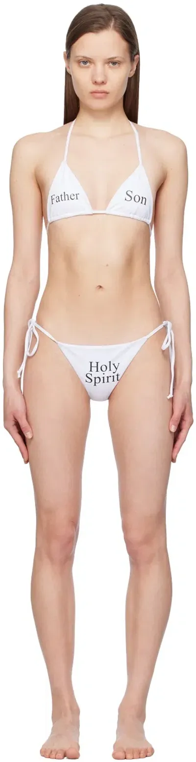 Praying Ssense Exclusive White Holy Trinity Bikini In White/black