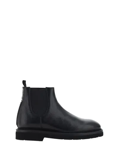 Premiata Pull-tab Leather Chelsea Boots In Black