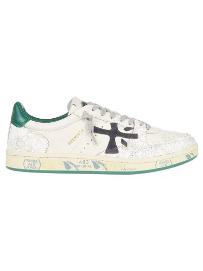 Premiata Clay Low-top Leather Sneakers In White