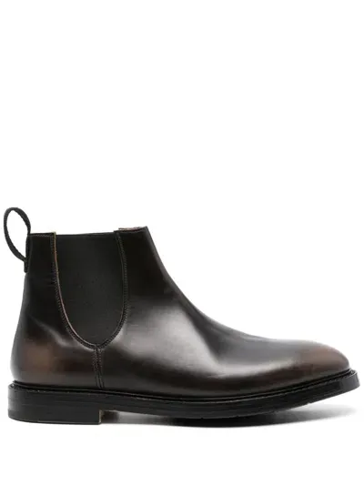 Premiata Pull-tab Leather Chelsea Boots In Black