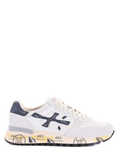 Premiata Sneakers In Avorio/blu