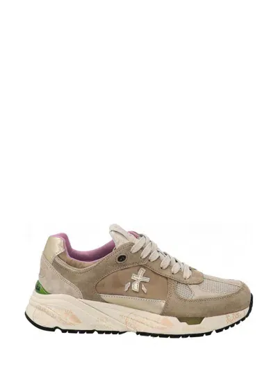 Premiata Sneakers Beige In Brown