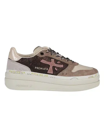 Premiata Beige Suede Micol Sneakers In Grey