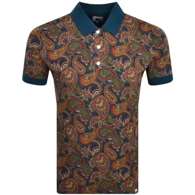 Pretty Green 15th Anniversary Paisley Polo T Shirt In Multi