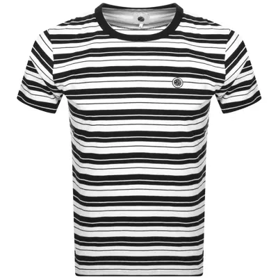 Pretty Green Capella Stripe Logo T Shirt Black