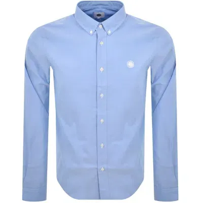 Pretty Green Oxford Long Sleeve Shirt Blue