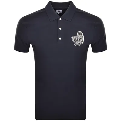 Pretty Green Paisley Polo T Shirt Navy