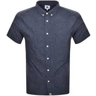 Pretty Green Paisley Short Sleeve Shirt Navy