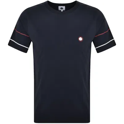 Pretty Green Tilby Sleeve Stripe T Shirt Navy