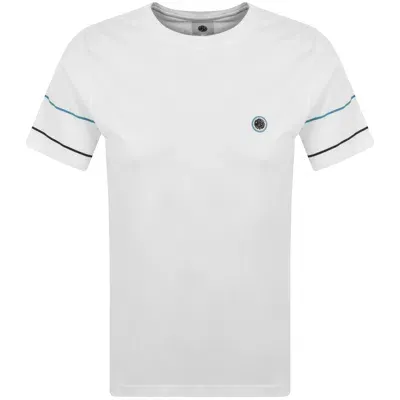 Pretty Green Tilby Sleeve Stripe T Shirt White