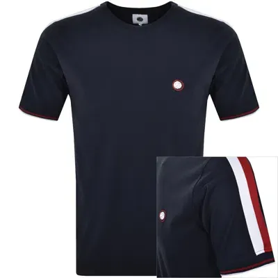 Pretty Green Tilby Tape Crew Neck T Shirt Navy