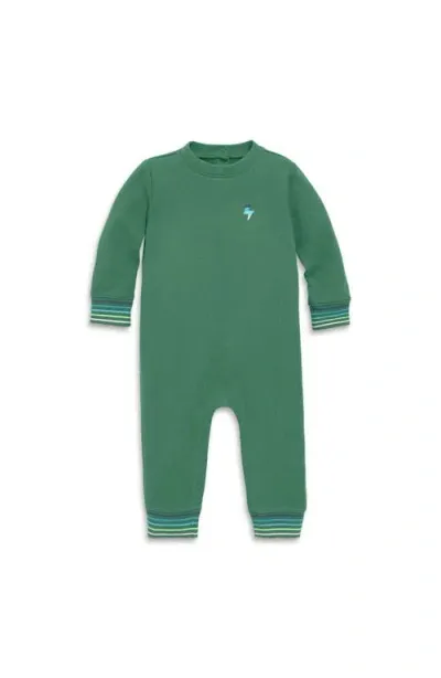 Primary Kids'  Baby Embroidered Stripe Trim Sweatshirt Romper In Chive