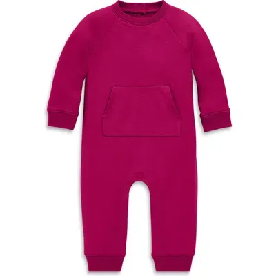 Primary Kids'  Baby Sweatshirt Romper In Raspberry