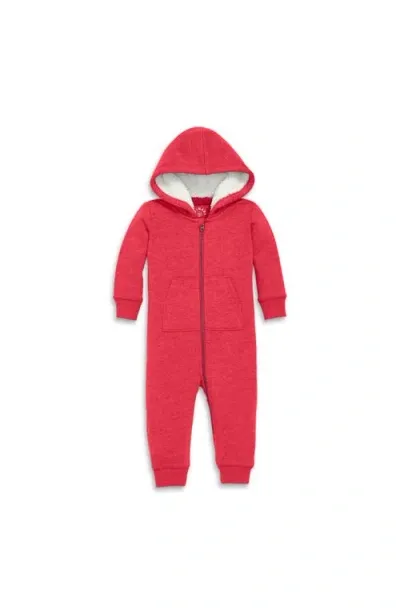 Primary Kids'  Baby Teddy Fleece-lined Zip Romper In Heather Cherry