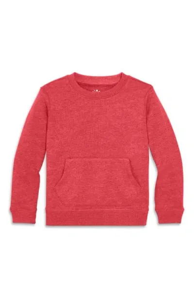 Primary Cozy Fleece Crewneck Sweatshirt In Heather Cherry