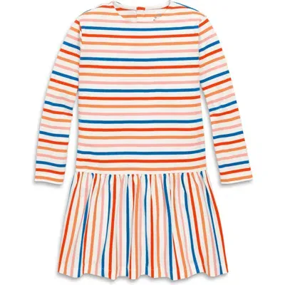 Primary Kids'  Explorer Dress In Multi-stripe In Ivory Tonal Stripe