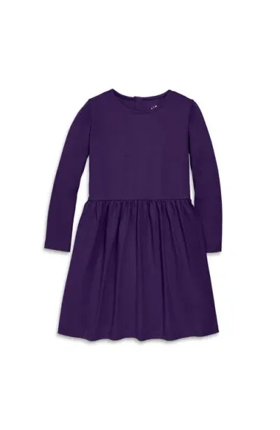 Primary Kids'  Long Sleeve Perfect Pocket Dress In Grape