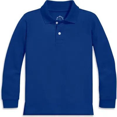 Primary Long Sleeve Pique Polo In Cobalt