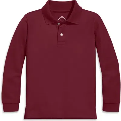 Primary Long Sleeve Pique Polo In Plum