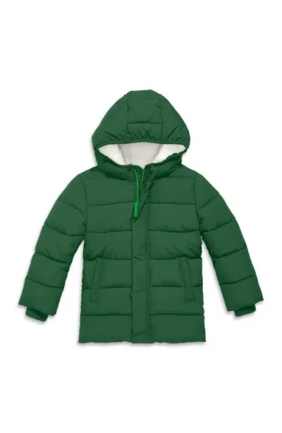 Primary Kids'  Parka Puffer Coat In Evergreen