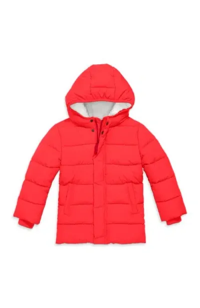 Primary Kids'  Parka Puffer Coat In Tomato