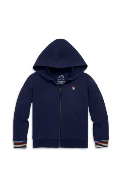 Primary Stripe Trim Zip Hoodie In Navy