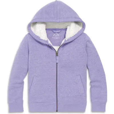 Primary Teddy Fleece-lined Zip Hoodie In Heather Iris