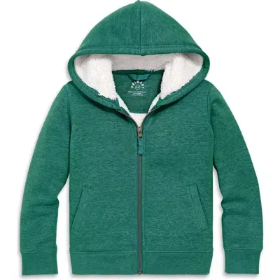 Primary Teddy Fleece-lined Zip Hoodie In Heather Spruce