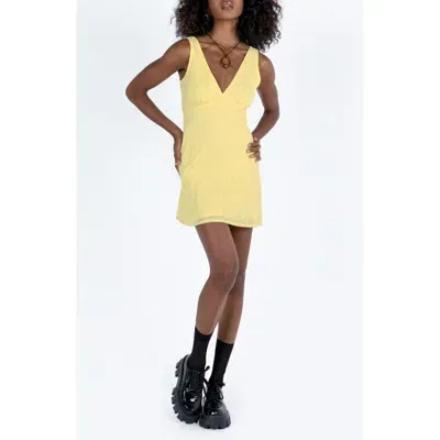 Princess Polly Nellie Eyelet Sleeveless Minidress In Yellow