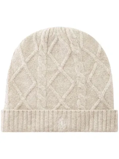 Pringle Of Scotland Cable-knit Cashmere Beanie In Neutrals