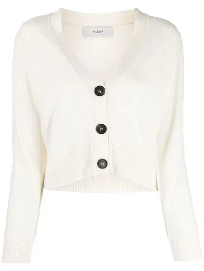 Pringle Of Scotland Cropped Button-up Cardigan In White