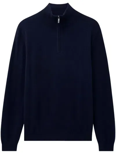 Pringle Of Scotland Half-zip Cashmere Jumper In Blue