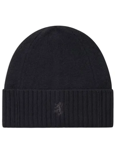 Pringle Of Scotland Ribbed-edge Cashmere Beanie In Black