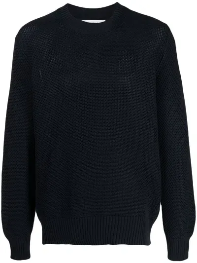 Pringle Of Scotland Round Neck Cotton Jumper In Ink