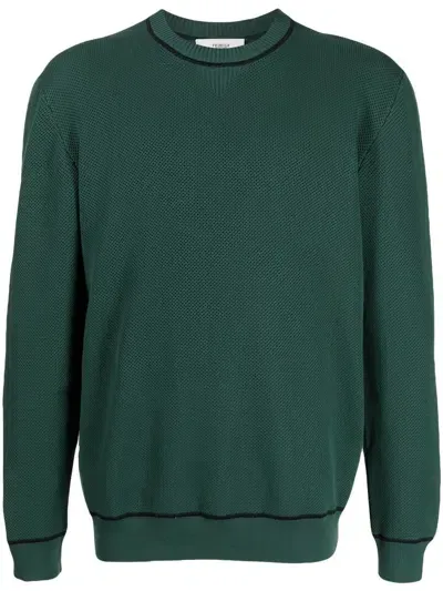 Pringle Of Scotland Round Neck Cotton Jumper In Forest_green