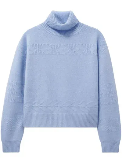 Pringle Of Scotland Turtleneck Cashmere Sweater In Blue