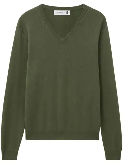 Pringle Of Scotland V-neck Cashmere Jumper In Green