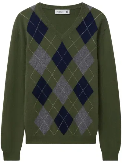 Pringle Of Scotland V-neck Cashmere Jumper In Green