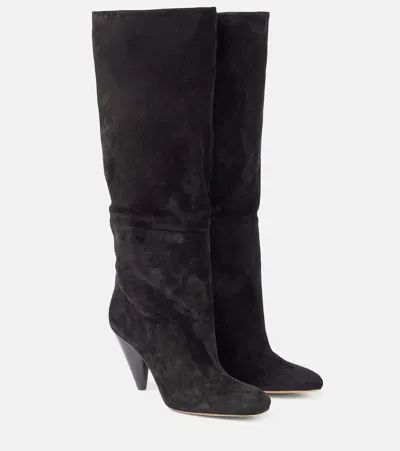 Proenza Schouler Cone 90 Suede Boots In Black