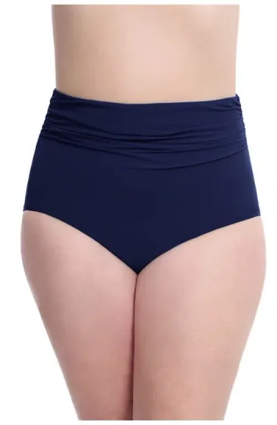 Profile By Gottex Tutti Frutti Full Figure High Waist Bottom In Navy