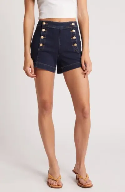 Prosperity Denim Sailor Denim Shorts In Dark Blue