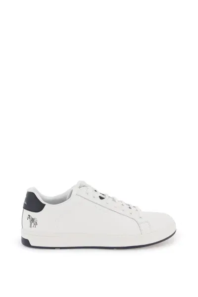 Ps By Paul Smith Albany White Leather Sneakers Men In White,blue